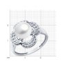 Кольцо из серебра с жемчугом и фианитами (Арт.94-310-01923-1)