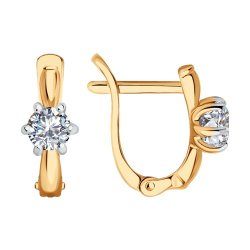 Серьги из золоченого серебра с фианитами (Арт.93022389)