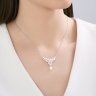 Колье из серебра с синтетическим жемчугом и эмалью (Арт.94071320)