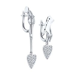 Серьги из серебра с фианитами (Арт.94026407)
