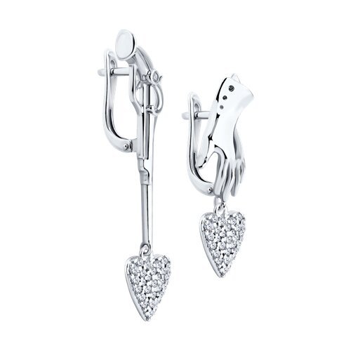 Серьги из серебра с фианитами (Арт.94026407)
