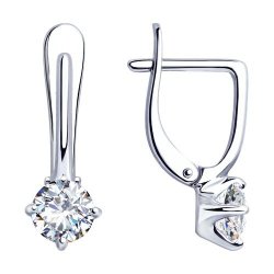 Серьги из серебра с фианитами (Арт.94-120-01648-1)