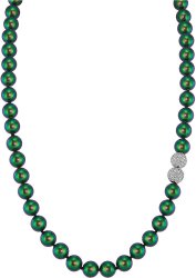 Ожерелье из серебра с жемчугом и кристаллом swarovski (Арт.32l-sk-25)