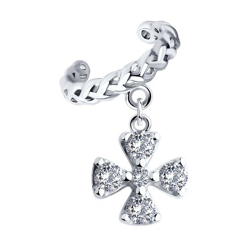 Серьга из серебра с фианитами (Арт.94170331)