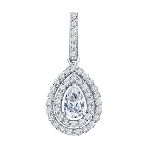 Подвеска из белого золота с рубином и бриллиантом выращенным (Арт.52-230-02712-1) Подвеска из белого золота с рубином и бриллиантом выращенным (Арт.52-230-02712-1)