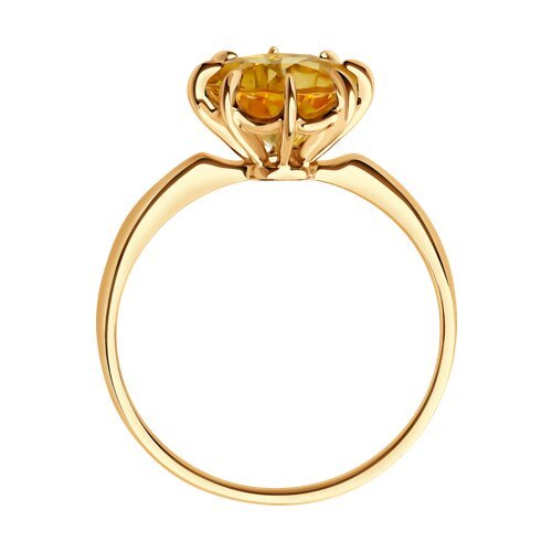 Кольцо золото с цитрином «Солнечный луч» Соколов (арт.51-310-01765-4)