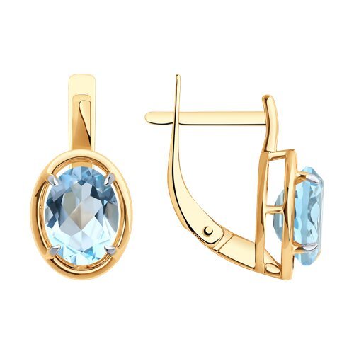 Серьги золотые пробы 585 с топазом (Арт.51-320-01927-1)