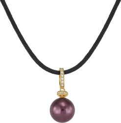 Кулон из серебра с жемчугом и кристаллом swarovski (Арт.abp-2-12-18-g)