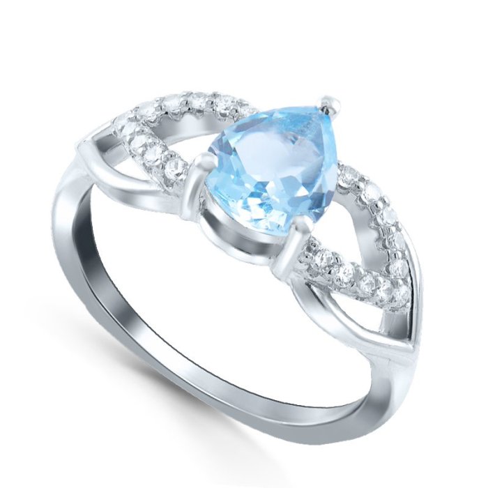 Кольцо Серебряные крылья (Арт.21knys1720-155_topaz_kubcirkonii_30)