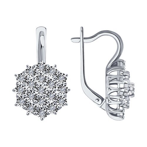 Серьги из белого золота с бриллиантами (Арт.52-220-00720-1)