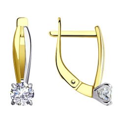 Серьги из желтого золота с фианитами (Арт.53-120-01726-1)
