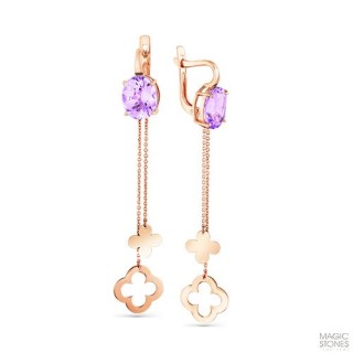 Серьги золото с аметистом «Лавандовый Шарм» Magic Stones (арт.02-2-701-0200-010)