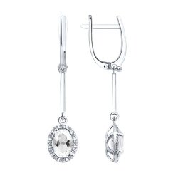 Серьги золотые пробы 585 с горным хрусталем (Арт.72-00511-3)