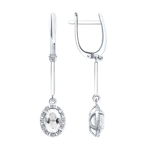 Серьги золотые пробы 585 с горным хрусталем (Арт.72-00511-3)