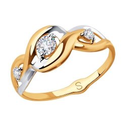 Кольцо из золота с фианитами (Арт.018037)