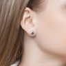 Серьги из золота с бесцветными и чёрными бриллиантами (Арт.7020058)