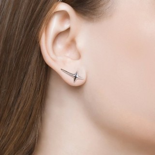 Серьги из серебра без вставки «Стрела звезды» SOKOLOV (арт.94023746)