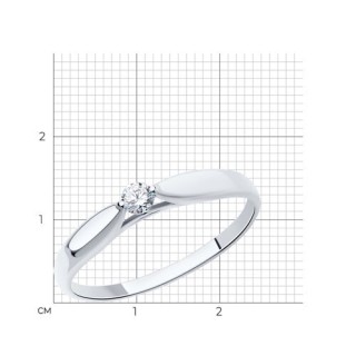 Кольцо из белого золота с фианитом «Сияние нежности» Соколов (арт.019121-3)