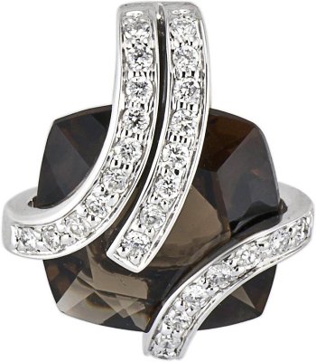 Кулон из белого золота с бриллиантом и кварцем (Арт.sa101gdb2)