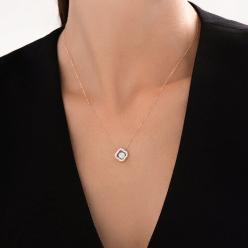 Колье золотое пробы 585 с топазом (Арт.770478)