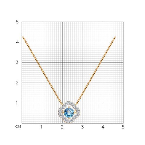 Колье золотое пробы 585 с топазом (Арт.770478)