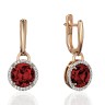 Серьги золотые с гранатом и фианитами «New Colour Flame» Estet (арт.01С3115335-1)