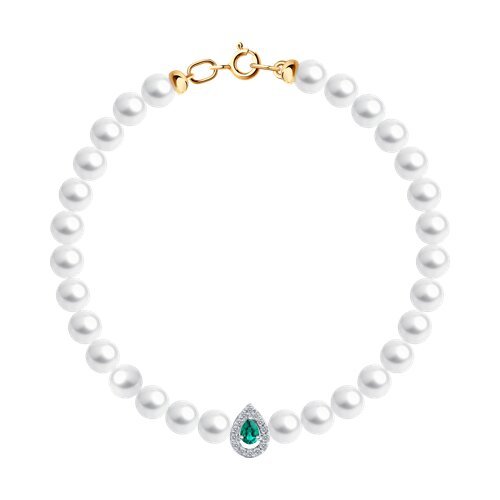 Браслет золотой пробы 585 с миксом камней (Арт.79-50019)