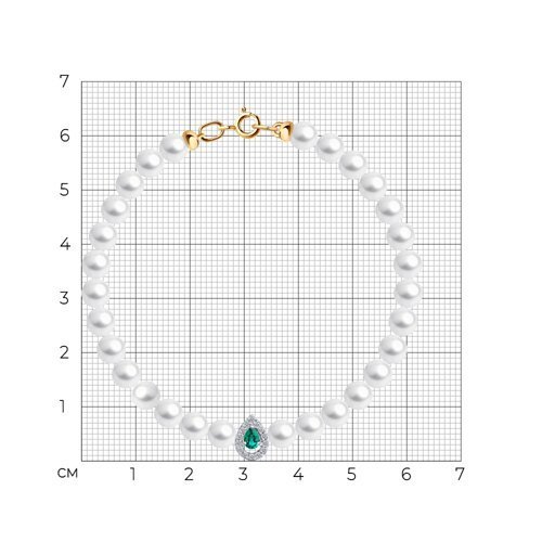 Браслет золотой пробы 585 с миксом камней (Арт.79-50019)