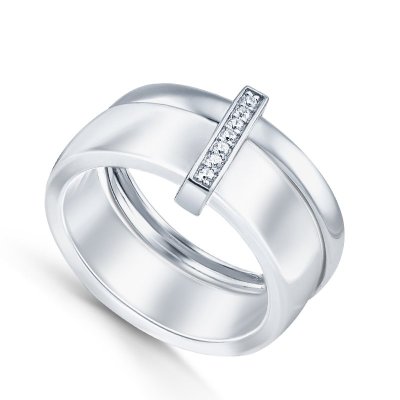 Кольцо Серебряные крылья (Арт.01sr2078a-130_keramika_kubcirkonii)