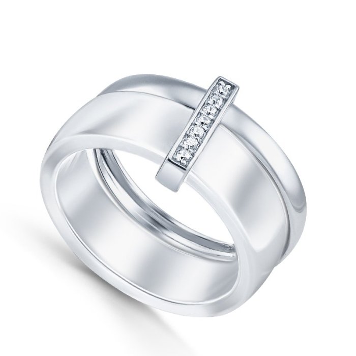 Кольцо Серебряные крылья (Арт.01sr2078a-130_keramika_kubcirkonii)