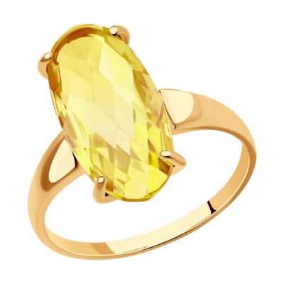 Кольцо золотое пробы 585 с цитрином (Арт.716277)