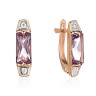 Серьги с аметистом и фианитами «Лиловый Шик» Estet (арт.01С3115466Р-1)
