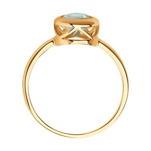 Кольцо золотое пробы 585 с празиолитом (Арт.716817)