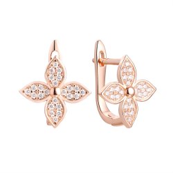 Серьги из серебра с фианитом (Арт.cz-e04050-x-g-x-x-w)