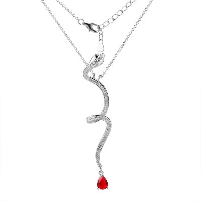 Ожерелье из серебра с ситаллом и фианитом (Арт.cz-n03540-x-w-r-x-wnce)