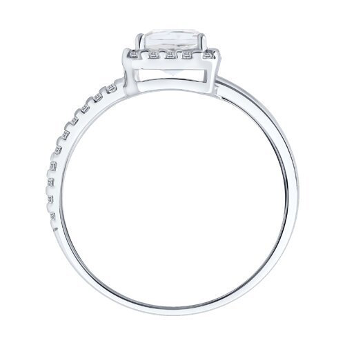 Кольцо из серебра с горным хрусталем и фианитами (Арт.92014693)