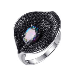 Кольцо из серебра с фианитом и шпинелью (Арт.cz-r02367-x-wb-m-x-b)