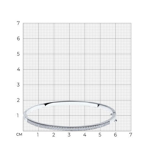 Белый браслет из серебра с фианитами (Арт.94050223)