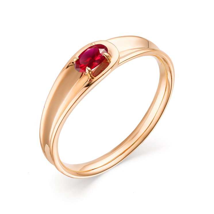 Золотое кольцо с рубином Алькор КЮЗ (Золото) 13546-103