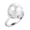 Кольцо серебряное с жемчугом и фианитами Nautilus «Fresh Pearl» Fresh Jewelry (арт.PI-R02298-X-W-PN-X-W)