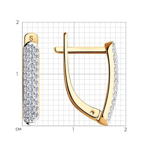 Серьги из золота с бриллиантовой дорожкой (Арт.1020198)