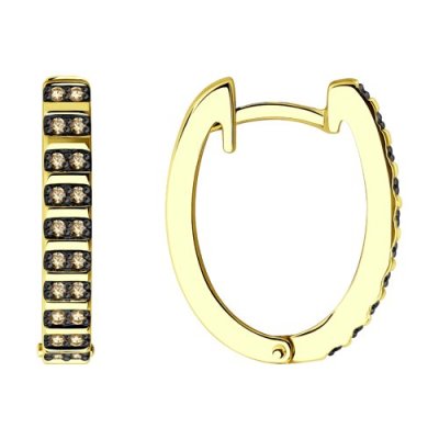 Золотые серьги с бриллиантами «Игра света» (арт. 1021788-2)