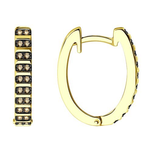 Золотые серьги с бриллиантами «Игра света» (арт. 1021788-2)