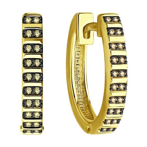 Золотые серьги с бриллиантами «Игра света» (арт. 1021788-2)