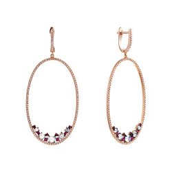Серьги из золота с бриллиантом и рубином (Арт.e3417rblm-lr(p)_ru_lk_pink)