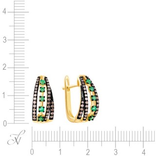 Серьги из золота с бриллиантом и изумрудом (Арт.e49142a5s14yb003_sr_dn_em_yg)