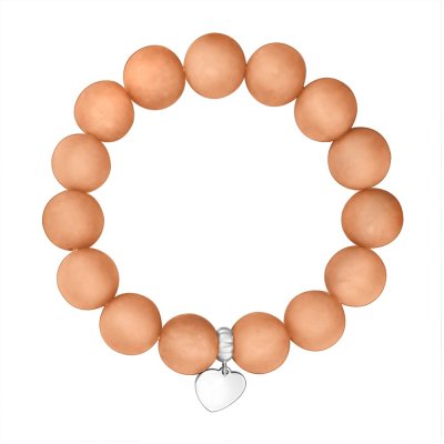 Браслет с кварцем и серебряной вставкой «Карамельное Сердце» Estet (арт.01Б452335-9)