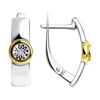 Серьги из серебра с бриллиантами «Солнечный отблеск» SOKOLOV (арт.87020027)