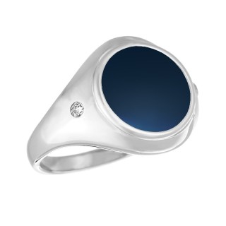 Кольцо с керамикой и фианитом «Midnight Ceramic» Fresh Jewelry (арт.TM-R01383)