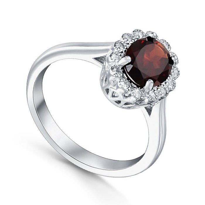 Кольцо Серебряные крылья (Арт.210011-289-32_granat_kubcirkonii)